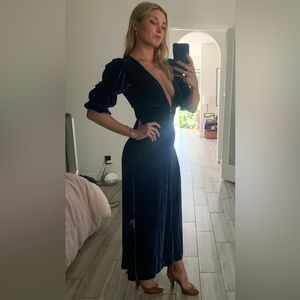 Blue velvet Maura Dress Reformation